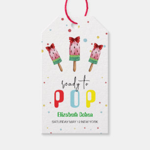 Färgt Redo till popup Ice Cream Baby Shower Presentetikett
