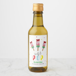 Färgt Redo till popup Ice Cream Baby Shower Vinetikett