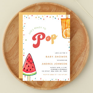 Färgt Redo till Popy Popsicle, babyskor Inbjudningar