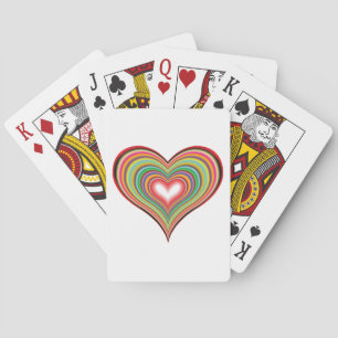 Färgt retro-hjärta casinokort