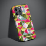 Färgt Trendig Anpassat namn för modern Girly Mönst<br><div class="desc">Det färgstarka Trendiget Modern Girly Mönster Personlig Namn Smartphone iphone case har en färgstark geometrisk mönster i nyanser av rosa,  grönt och blått med personlig i modern namn-manustypografi. Perfekt för födelsedag,  jul,  Mors dag,  syster,  bästa vän med mera. Designad av © Evco Studio www.zazzle.com/store/evcostudio</div>