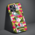 Färgt Trendig Anpassat namn för modern Girly Mönst<br><div class="desc">Det färgstarka Trendiget Modern Girly Mönster Personlig Namn Smartphone iphone case har en färgstark geometrisk mönster i nyanser av rosa,  grönt och blått med personlig i modern namn-manustypografi. Perfekt för födelsedag,  jul,  Mors dag,  syster,  bästa vän med mera. Designad av © Evco Studio www.zazzle.com/store/evcostudio</div>