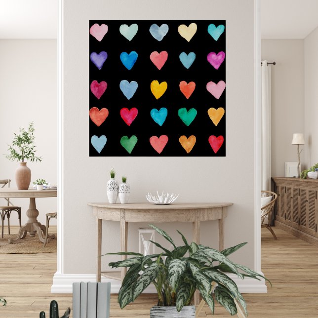 Färgt Trendig Modern minimalistisk hjärtan Poster (Skapare uppladdad)