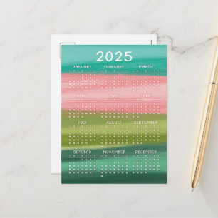 Färgt Vågrät Vattenfärgstryck 2025 Helg Vykort
