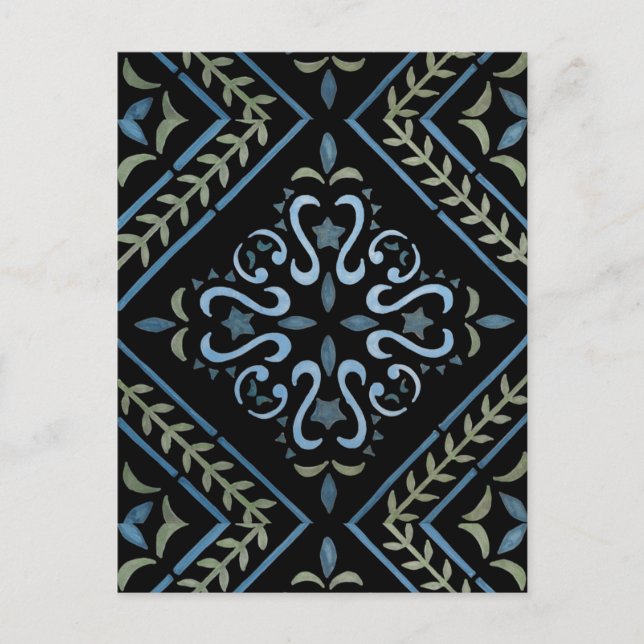 Färgt vykort för blommigtens utformning (Framsida)