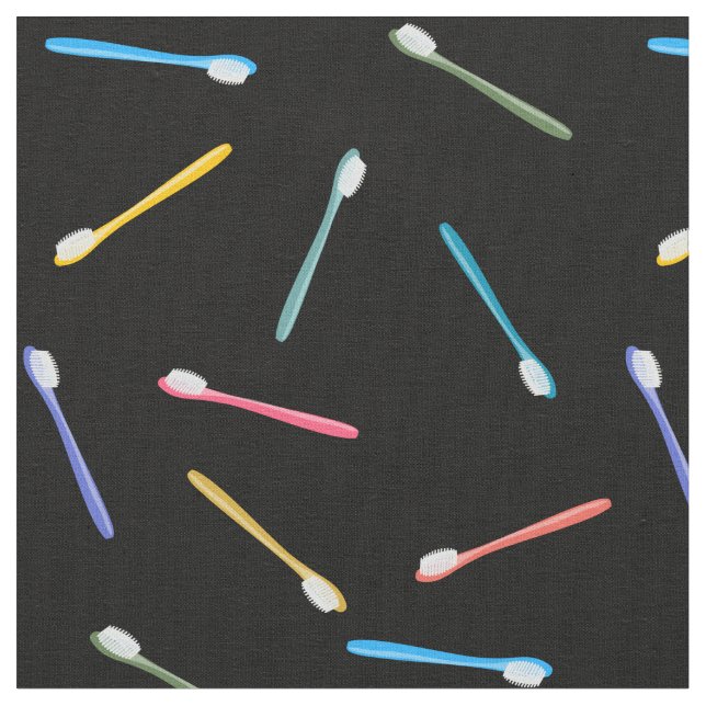 Färgtandborstar Cute Pastel Mönster Black Tyg (Närbild)