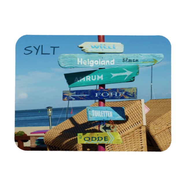 Färgtecken på Post, Hörnum, Sylt Island Postca Magnet (Horisontell)