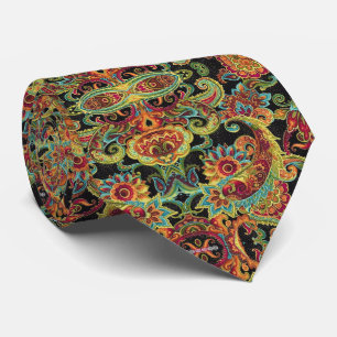 Färgtecknade paisley mönster slips