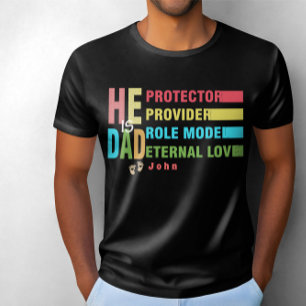 Färgtext Han är PAPPA, Fars dag Gift T Shirt
