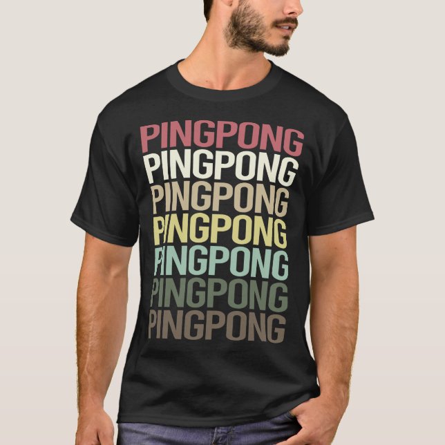 Färgtext Ping Pong Bord Tennis T Shirt (Framsida)