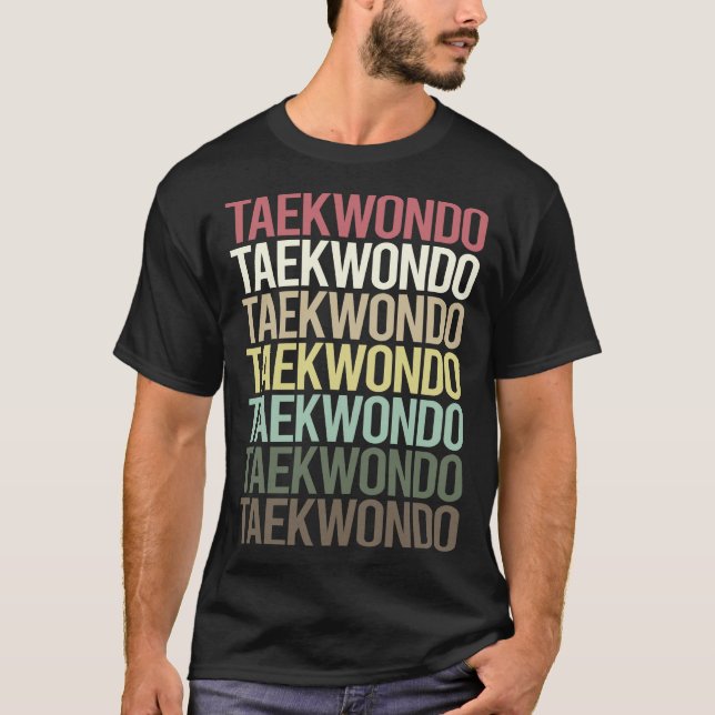Färgtext Taekwondo Tae Kwon Do Taekwon-Do T Shirt (Framsida)