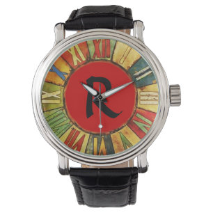 FÄRGTID RED BLACK MONOGRAM ARMBANDSUR