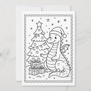 Färgton för Baby-dinosaurer, gryt, jul, platt Julkort