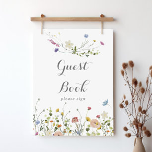 Färgton för Vild Blommor Guest Bok Poster