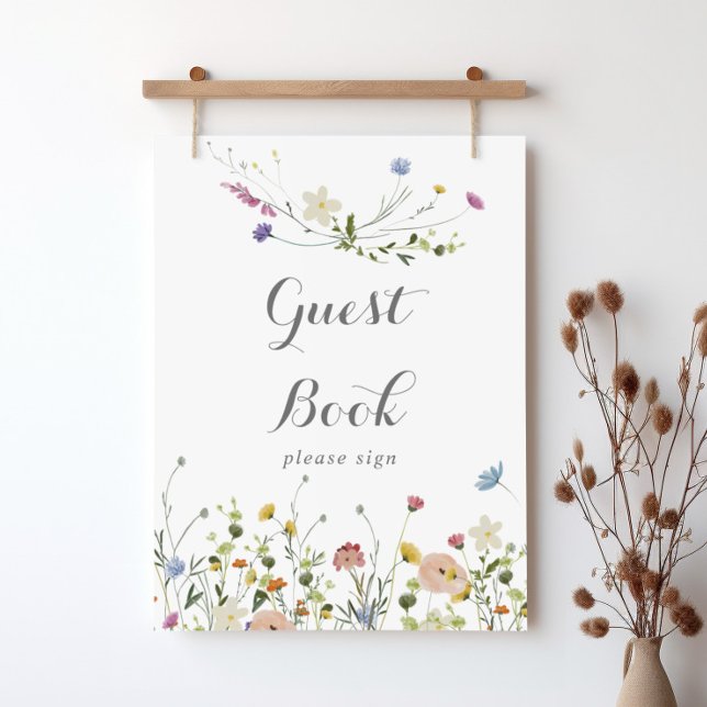 Färgton för Vild Blommor Guest Bok Poster (Skapare uppladdad)