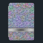 Färgton Glitter och miniatyrdiagram av Lila iPad Mini Skydd<br><div class="desc">Elegant färglös lila färgton glitter och gnistor. Svarta accenter. Anpassade monogram. Om du behöver hjälp med att anpassa,  byta färg eller något annat till någon av mina utformningar kontaktar du ArtOnWear-designern. Kostnadsfri textformatering med hjälp av direkthjälp tillgänglig på begäran.</div>