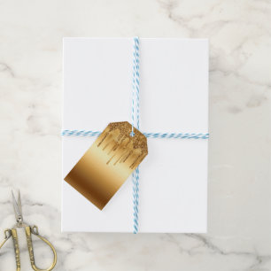 Färgton i Guld, Glitter-detaljer med miniatyr Presentetikett