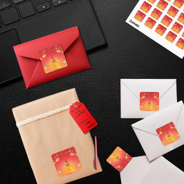 Färgtoner "Framtiden är ljus" Sol Himmel Fyrkantigt Klistermärke