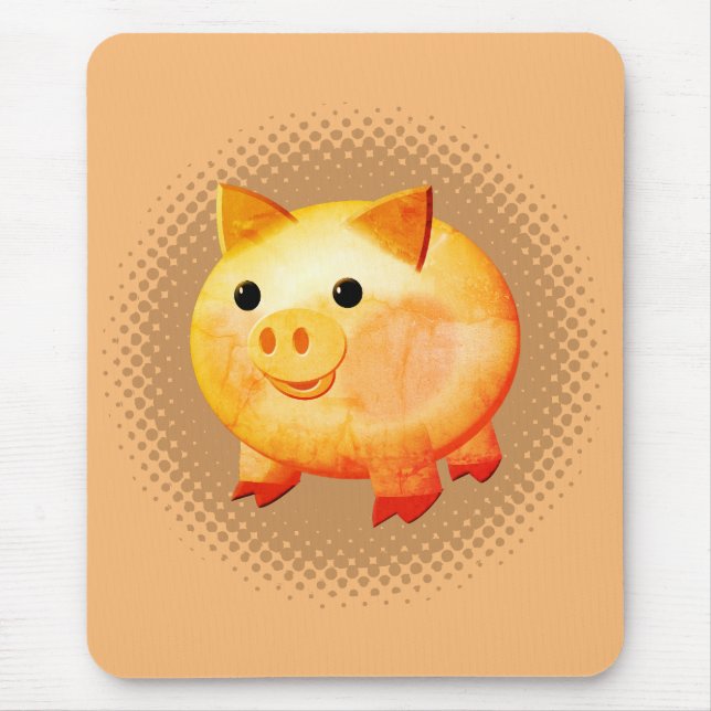 Färgtoning för kute-Tecknad babypig Musmatta (Framsidan)