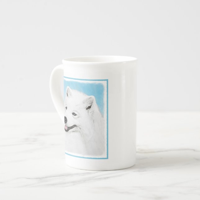 Färgtoning för provfärg - Cute Original Hund Art Benporslin Mugg (Framsida vänster)