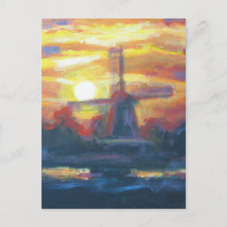 Färgtoning för solnedtonad Kvarn Vykort