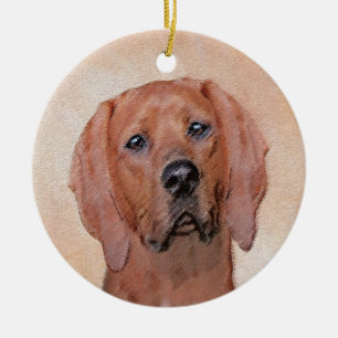 Färgtoning med omben - Cute Original Hund Art Julgransprydnad Keramik