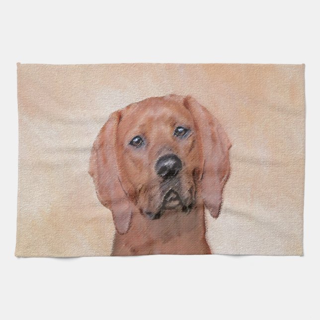 Färgtoning med omben - Cute Original Hund Art Kökshandduk (Horisontell)