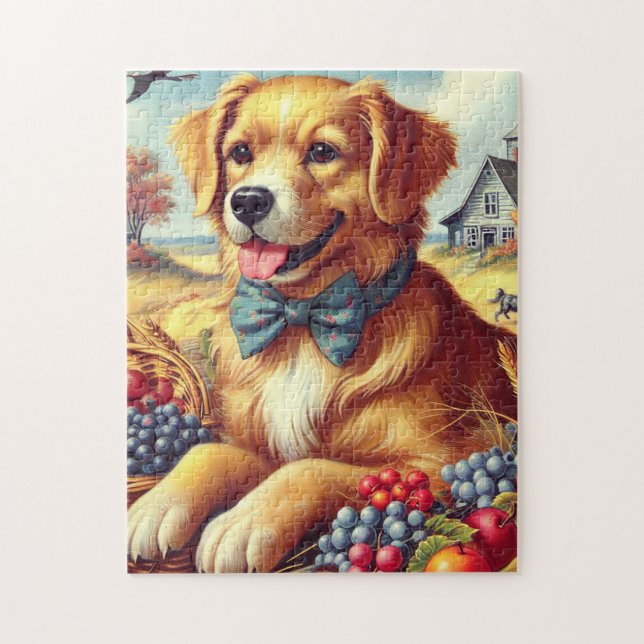 Färgtoning på Cute Farm-Hund Pussel (Vertikal)