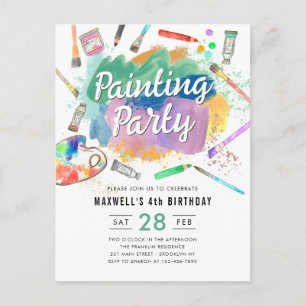Färgtonsmålning i cute Watercolor Art Paint Painti Vykort