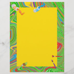 Färgtråd Färgpensel Tema Brevhuvud