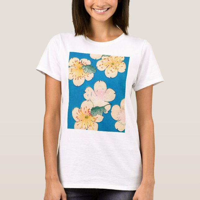 Färgträklosstryck av Dogwoodblommar Tee (Framsida)