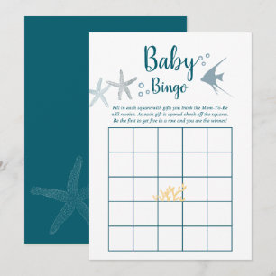 Färgtrend Under the Sea Baby Shower Bingo Inbjudningar