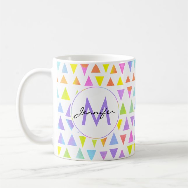 Färgtriangel Vattenfärg Mönster Kaffemugg (Vänster)