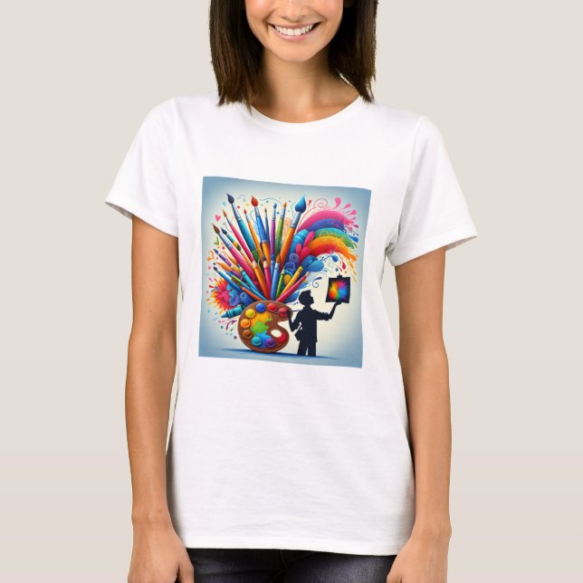 Färgtskjorta för målning av regnbåge t shirt (Framsida)
