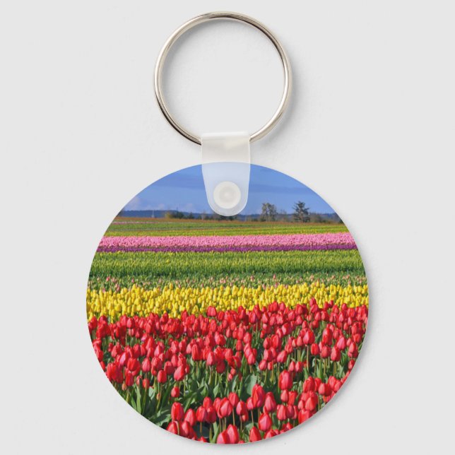 Färgtulpaner fält nyckelring (Framsida)