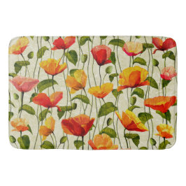 Färgtulpaner Mönster med Löv Veins Badrumsmatta