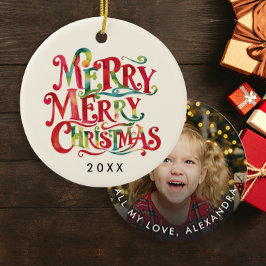 Färgtypfoto för cute-julrött och Grönt Julgransprydnad Keramik