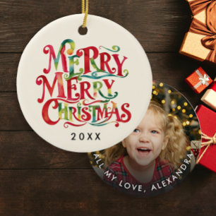 Färgtypfoto för cute-julrött och Grönt Julgransprydnad Keramik