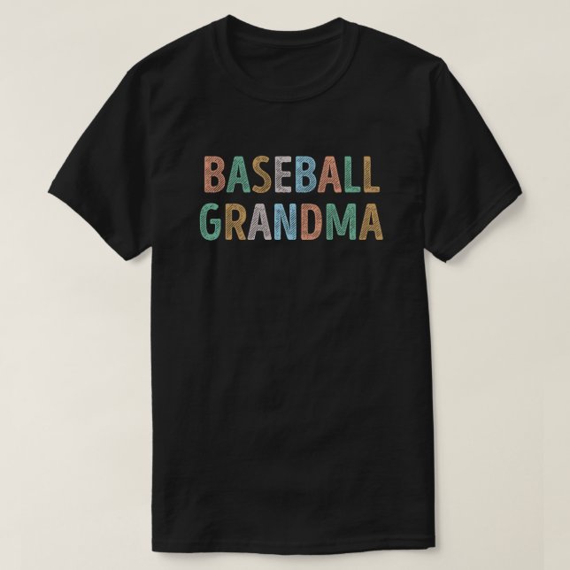 Färgtypografi Baseball Grandma T Shirt (Design framsida)
