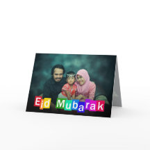 Färgtypografi Eid Mubarak - gratulationskort