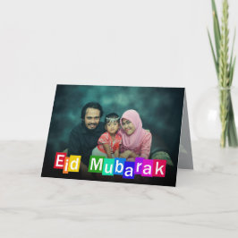Färgtypografi Eid Mubarak - gratulationskort Kort
