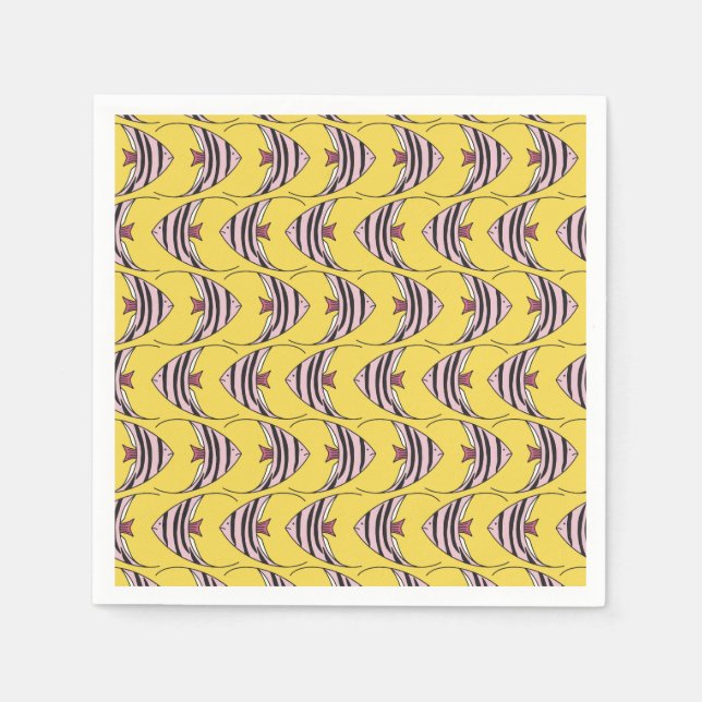 Färgungar fiskar mönster pappersservett (Framsidan)