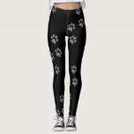 Färgutskrift Leggings<br><div class="desc">silver tass avtryck om lagstiftning för varje hund älskare</div>