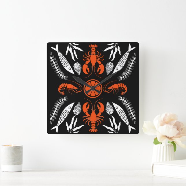 Färgutskrifter för matlagning fyrkantig klocka (Hem)