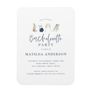 Färgväg för burkblåa drycker (bachelorette helg) magnet