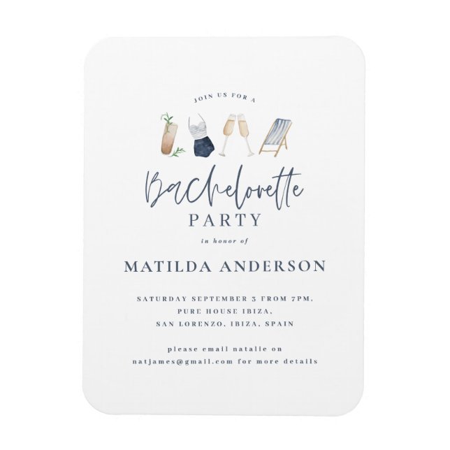 Färgväg för burkblåa drycker (bachelorette helg) magnet (Vertikal)