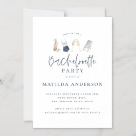 Färgväg för burkblåa drycker (bachelorette helg) magnetisk inbjudningskort