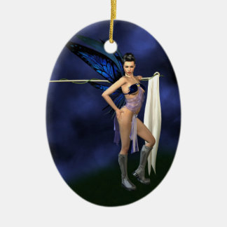 Färgvakt - oval prydnad (skräddarsy sig julgransprydnad keramik