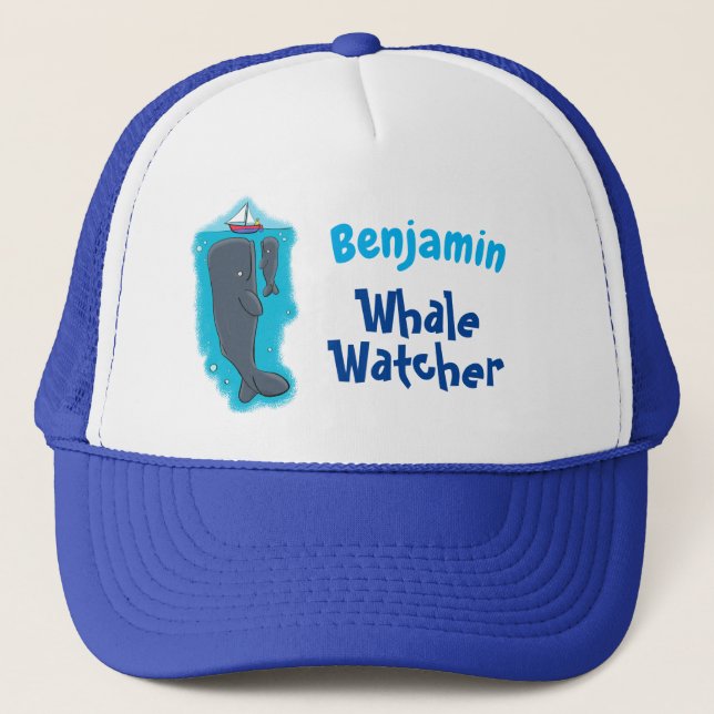 Färgvalar och tecknad av segelbåtar keps (Framsida)