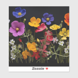 Färgvallmo och andra blommor klistermärken